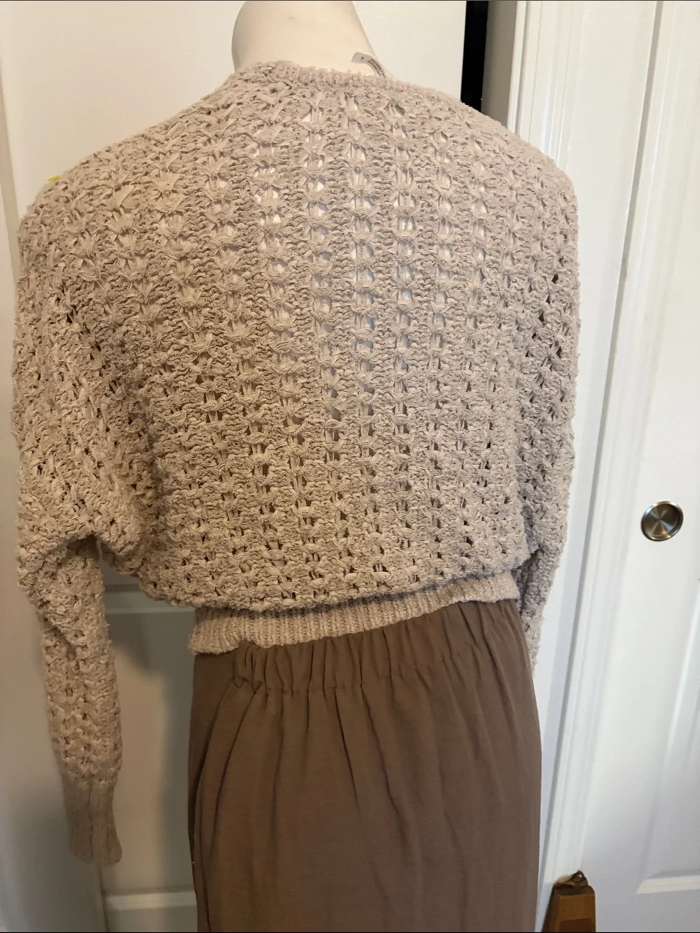 Free People Blush Open-Knit V-Neck Sweater